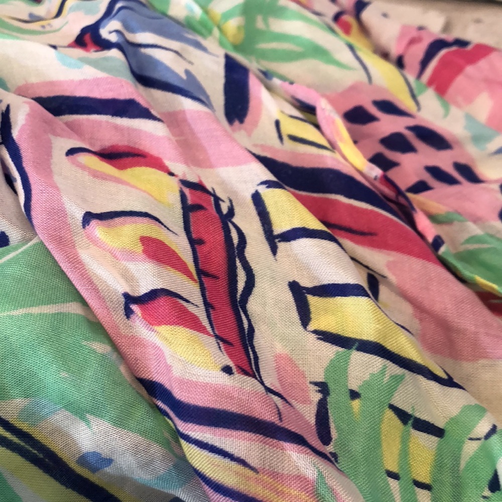 Stella & Dot Palm city scarf Pastel colors cotton large wrap cover up swim - Picture 9 of 10